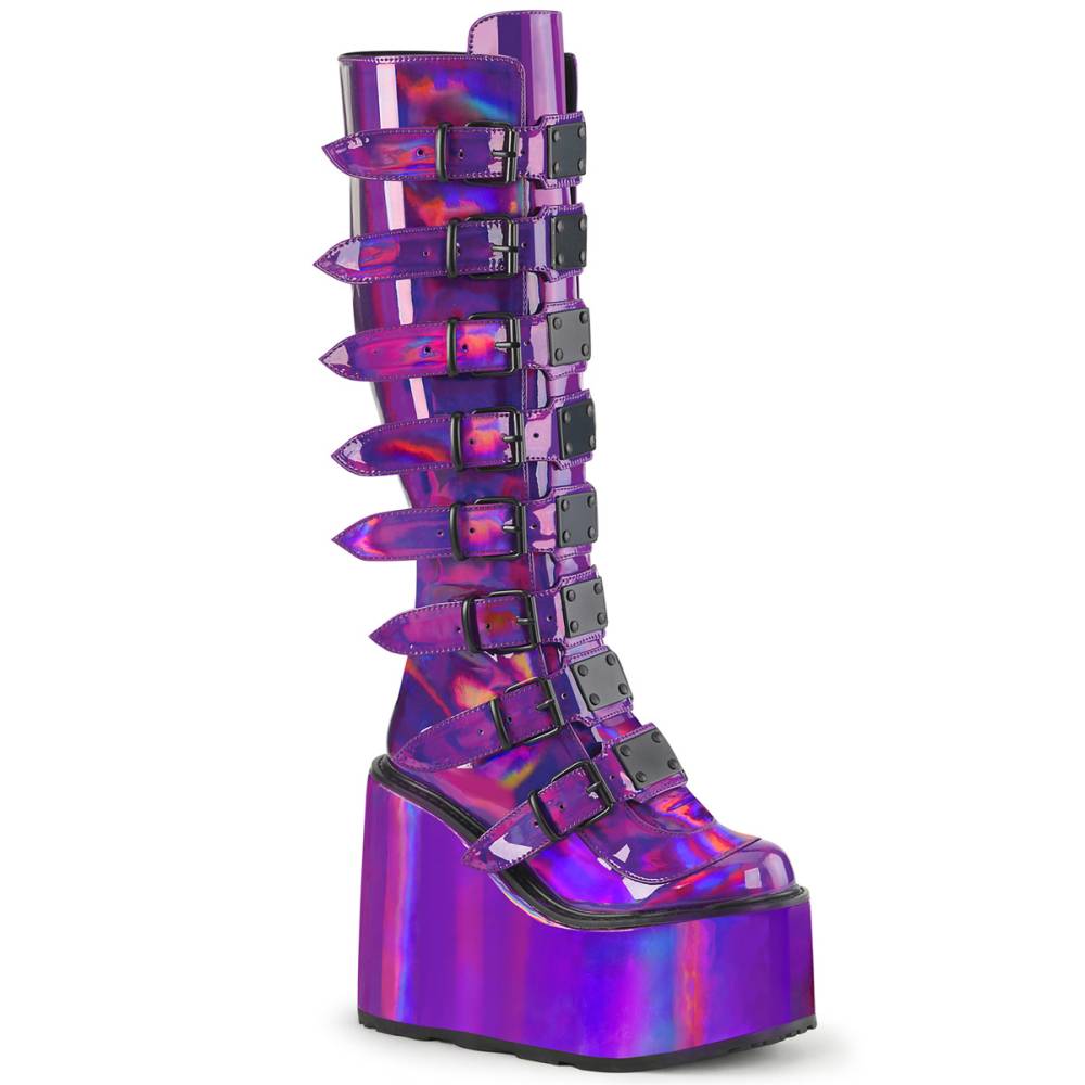 DemoniaCult - SWING-815 Bottes de plate-forme - Violet